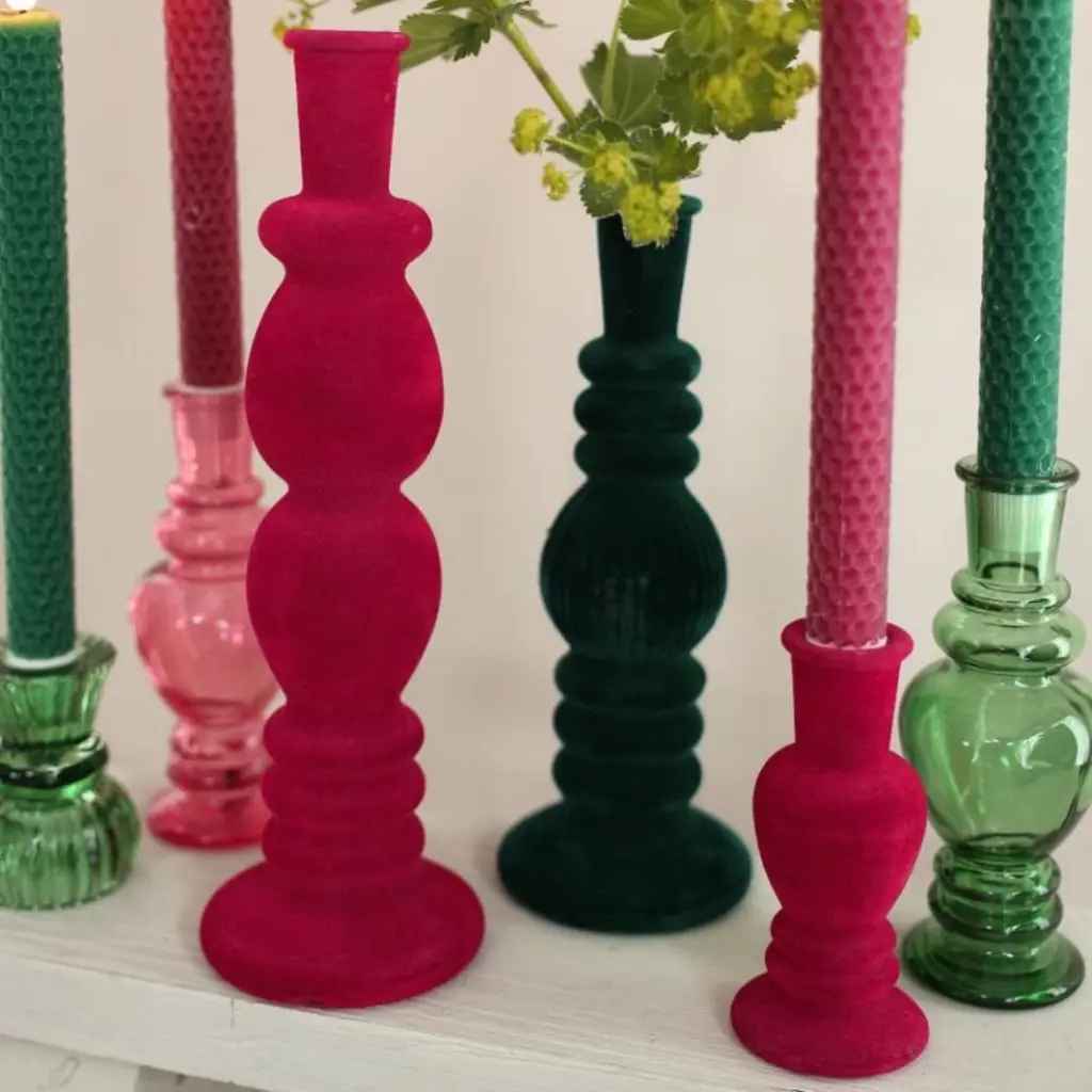 Venice Candle Vase velvet flock .webp