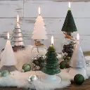 Tree candle h.12 Ø7 cm dark green.webp