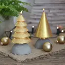 Gold metallic tree candle h.12 Ø7 cm (1).webp