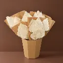 Minimalistische gedroogde palmboeket in kraftvaas.webp