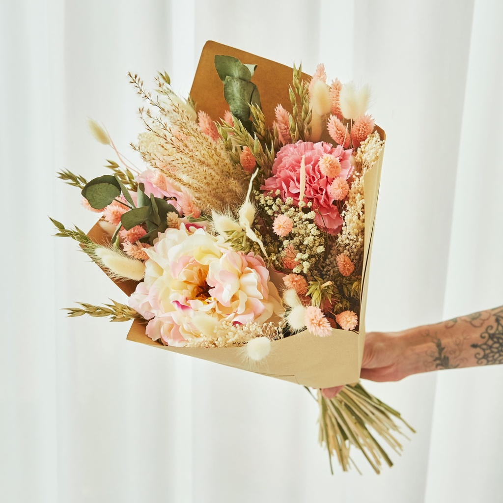 Dried & Silk Flowers - Bouquet Peony Love