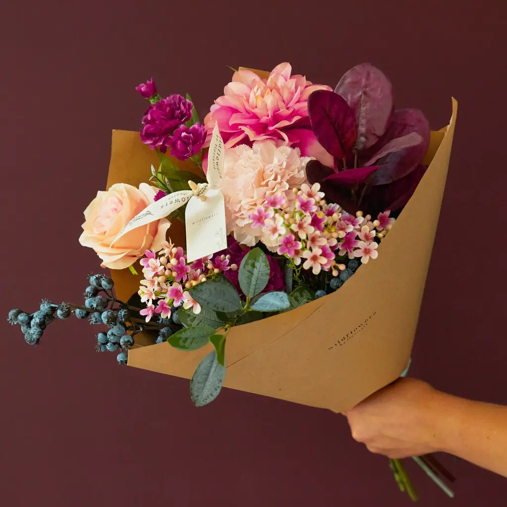 Classic Artificial Bouquet - Burgundy.webp