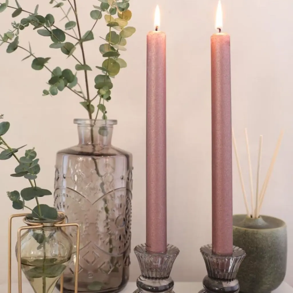 Bliss dinner candle Ø2,2 h.25 cm pink set 3 (1).webp