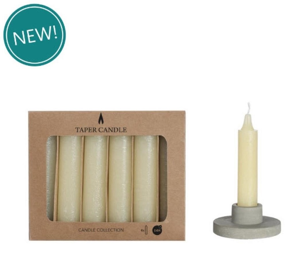 Taper candle h.11cm Ø2.15 cm cream set 6