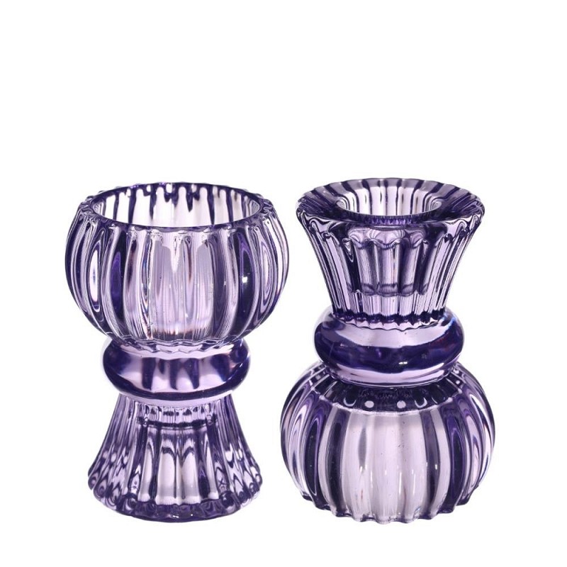 Candle Holder Nora Ø6 x h.8 cm purple