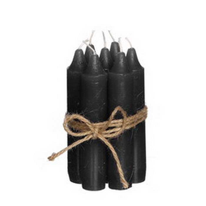 Taper candle h.11 cm set 7 black