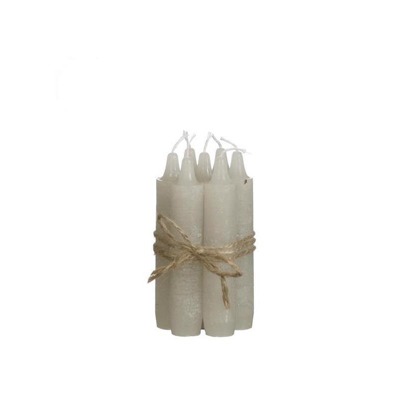 Taper candle h.11 cm set 7 linen