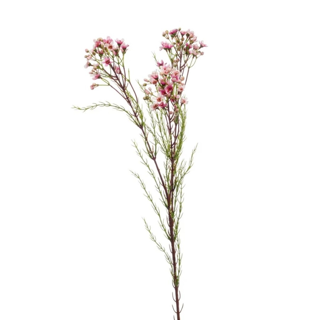 Wax artificial flower spray x3 78cm pink