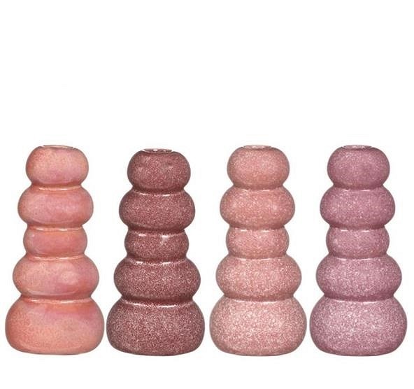 Vase Pebble h.15 Ø7 cm pink 4ass colours