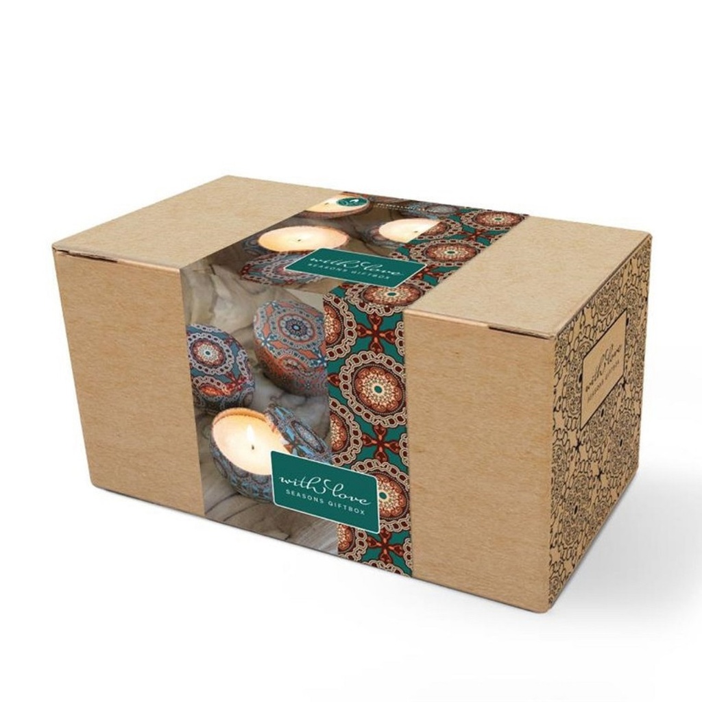 With love, giftbox pearlsand green assorti