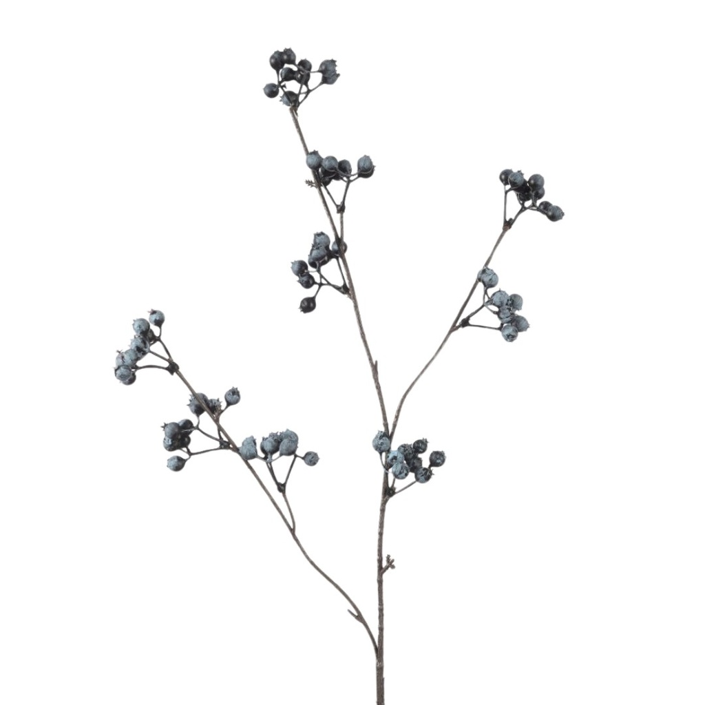 Blue Berry Spray Artificial L76cm Blue