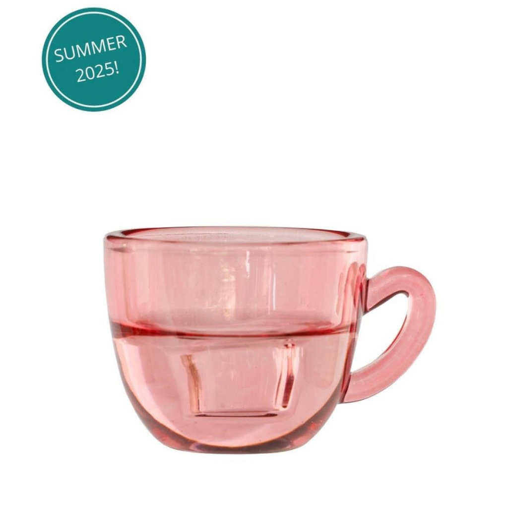 Candle holder Coffee Ø8 x h.5 cm pink