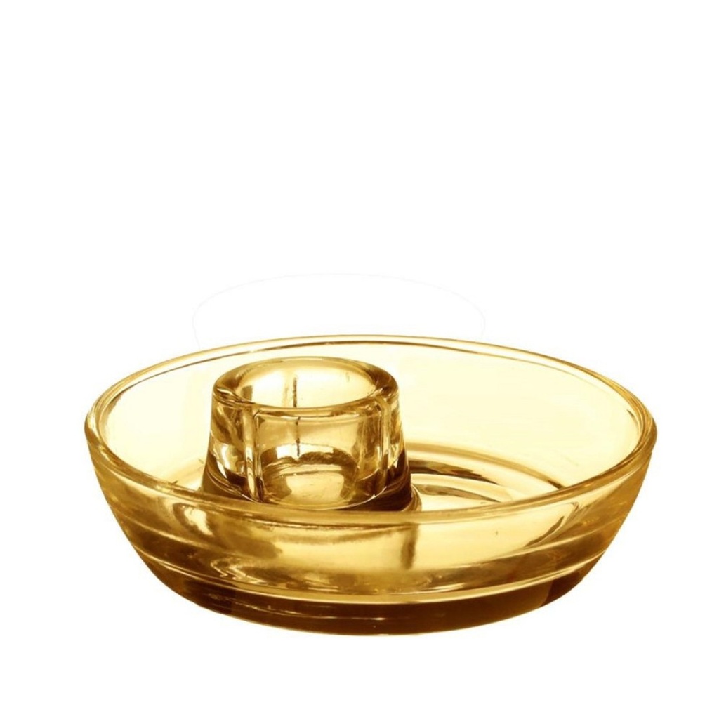 Candle holder Mila – Ø9.8 cm, height 3 cm, ochre