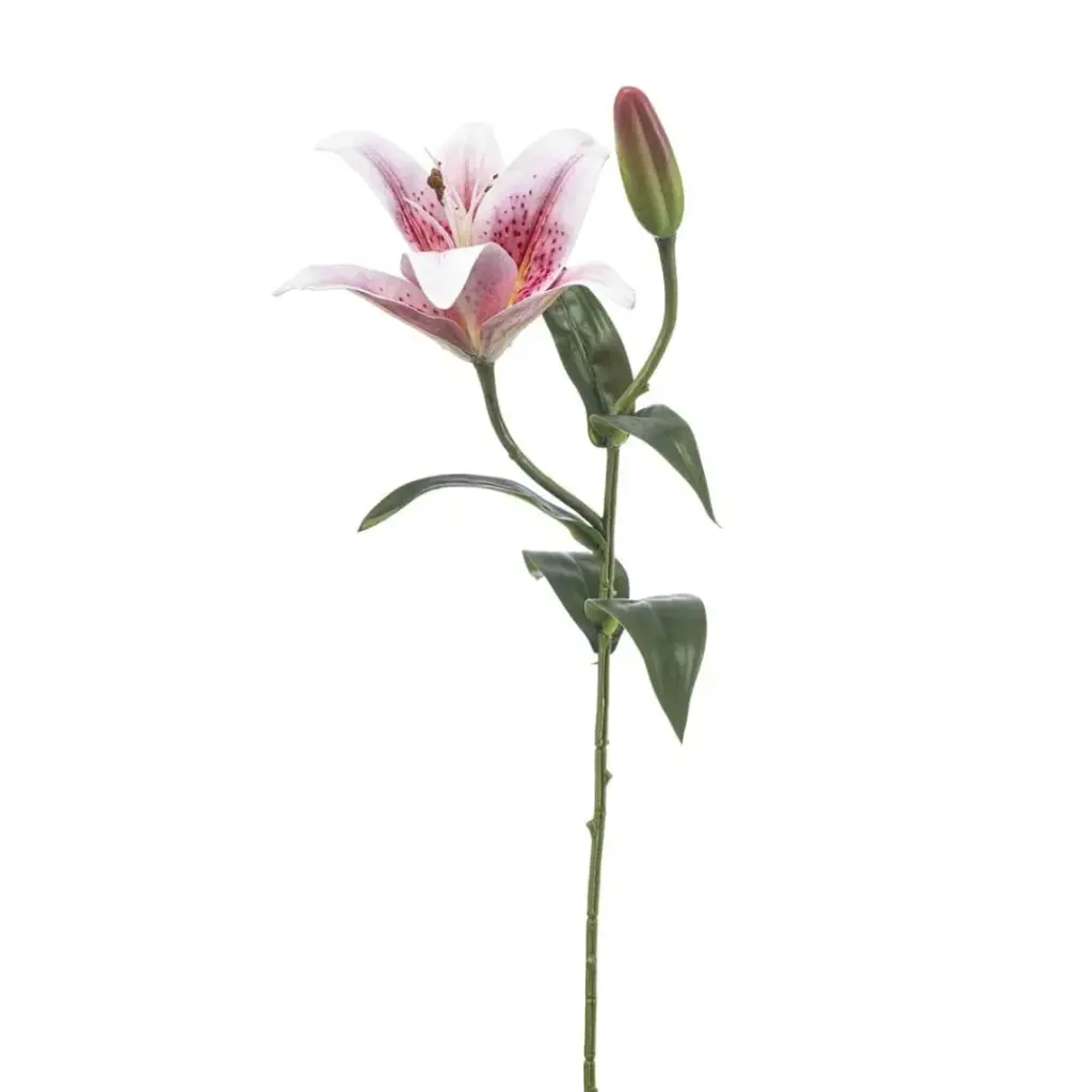 Lily spray Artificial lt pink 56cm