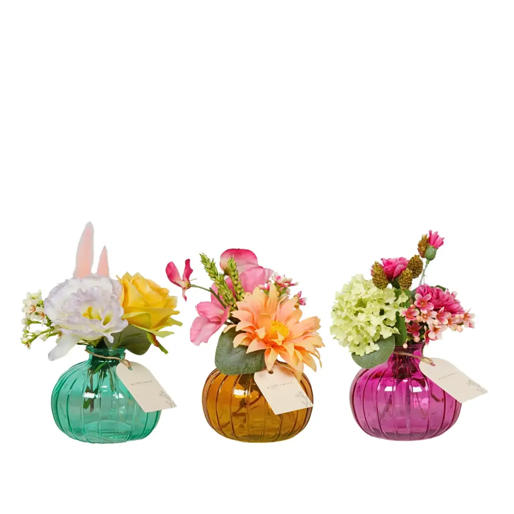Artificial flowers in Bottle - Pastel