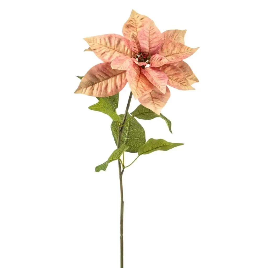 Poinsettia Artificial spray peach 65cm