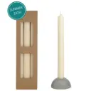 Bliss dinner candle Ø2,2 h.25 cm creme set 3