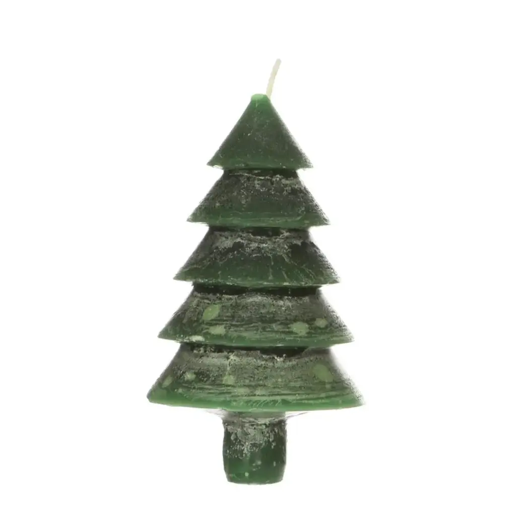 Tree candle h.12 Ø7 cm dark green
