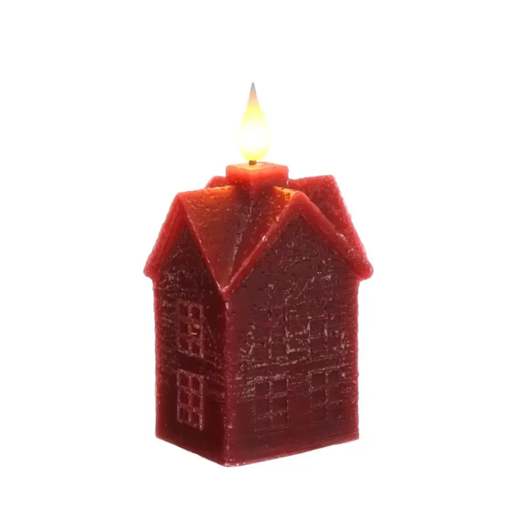 LED wax house l.6,3 w.5 h.12 cm cherry