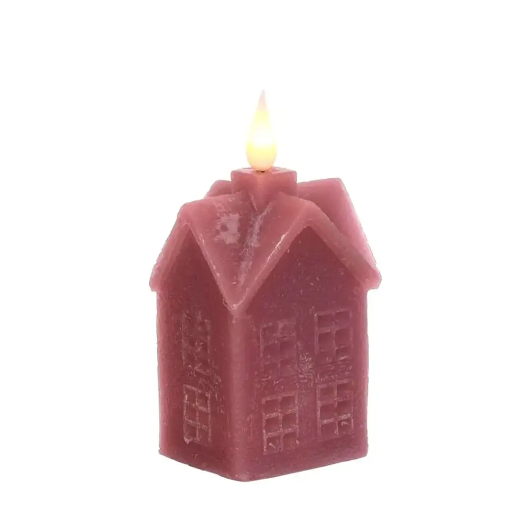LED wax house l.6,3 w.5 h.12 cm mauve