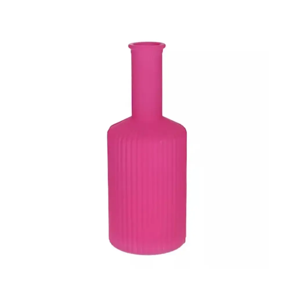 Vase Caro Lines Neck Matte Fuchsia 20.5cm