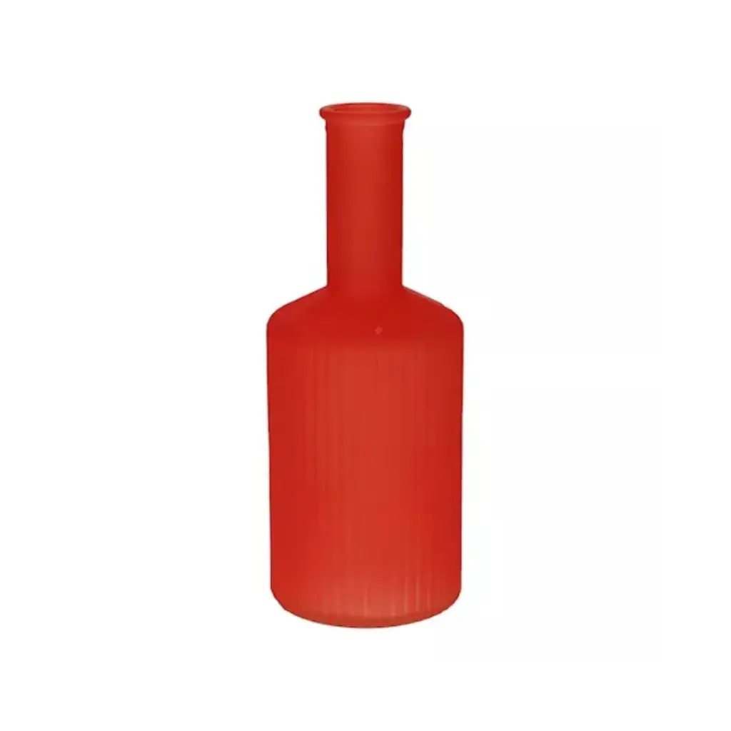 Vase Caro Lines Neck Matte Cherry 20.5cm