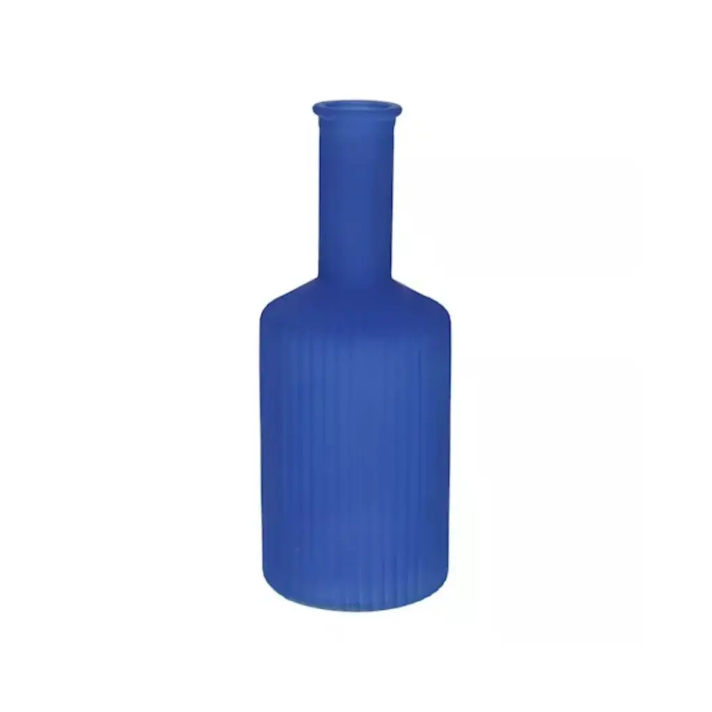 Vase Caro Lines Neck Matte Cobalt Blue 20.5cm