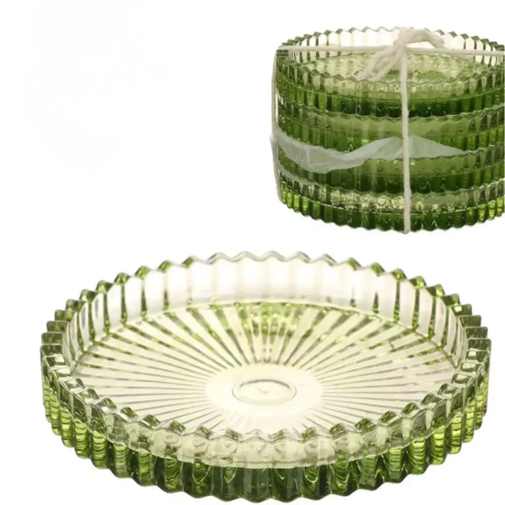 Set of 4 Glass Dishes Kate Ø10 x H6.5 cm – Soft Green
