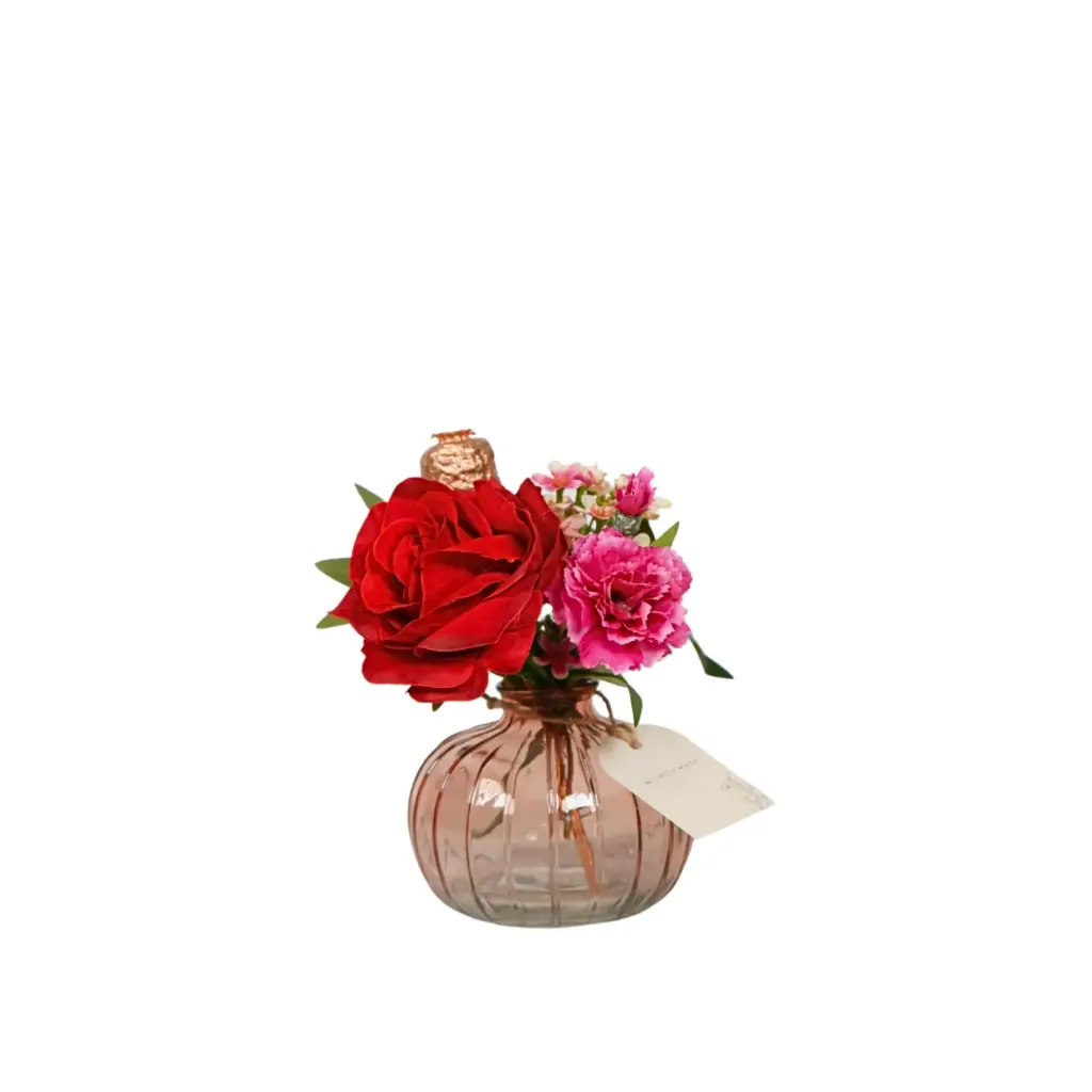 Artificial flowers in Bottle - Red Allure