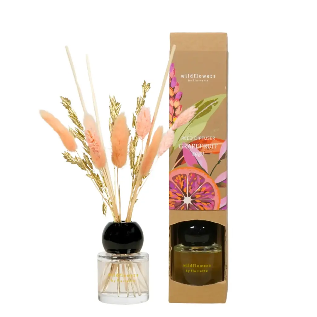 Reed Diffuser with Dried Flowers 50ML - Grapefruit Sage