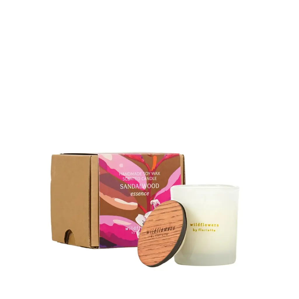 Scented Soy Wax Candle in glass - Sandalwood Essence