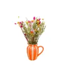 Dried Flowers in Vase Stripe - Orange