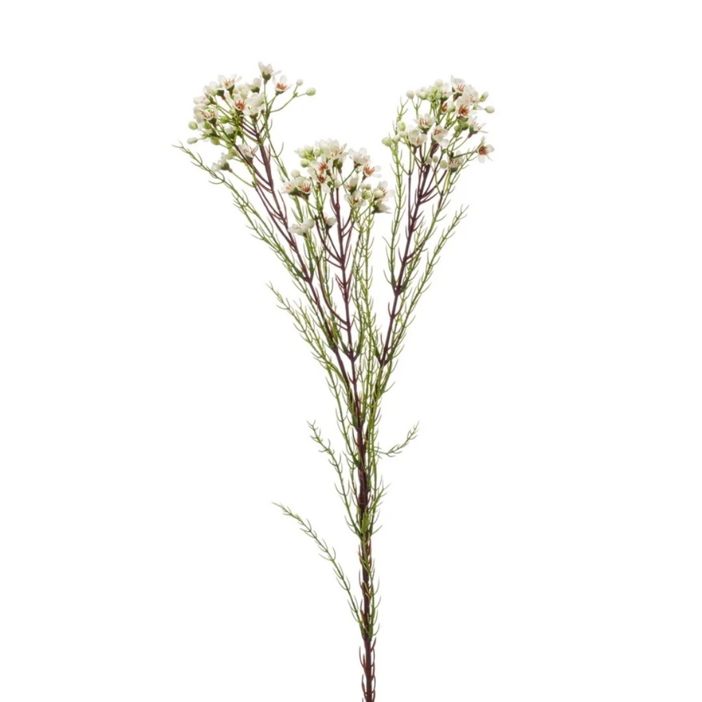 Wax artificial flower spray x3 78cm cream 
