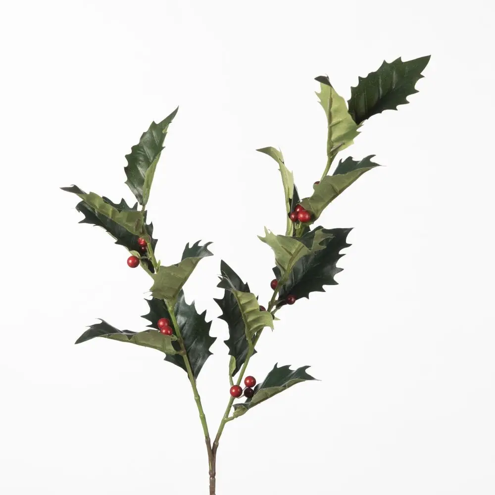 Holly Spray w/h Berries L74cm green 