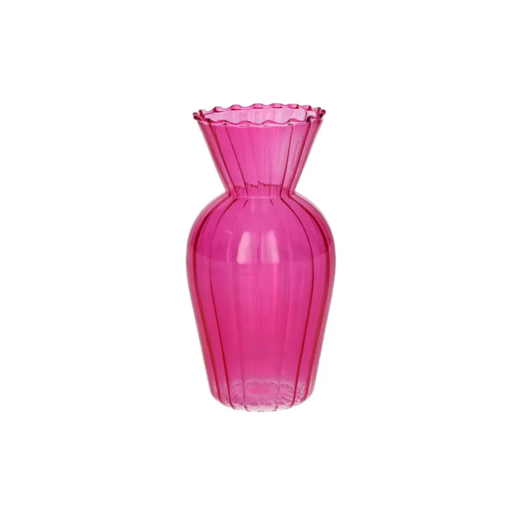 VASE SWIRL FUCHSIA 7,4x14 cm