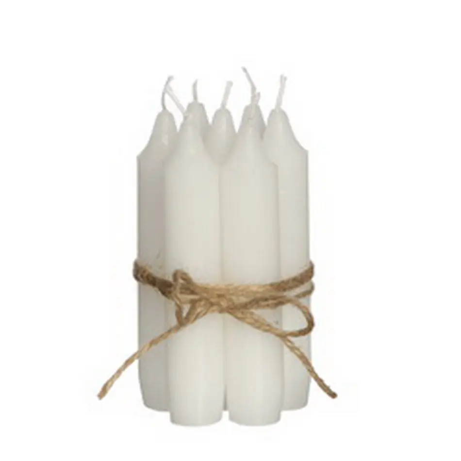 Taper candle h.11 cm set 7 wit