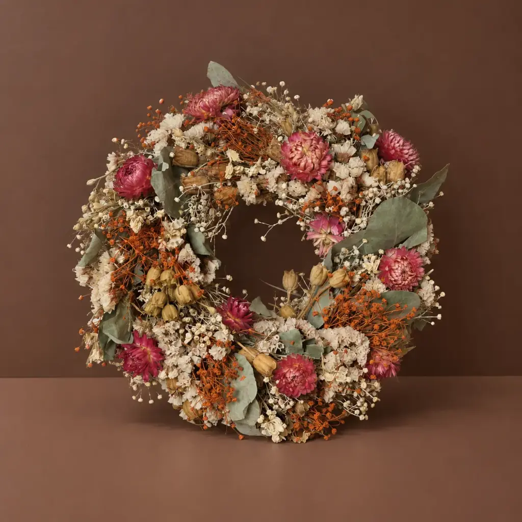 Wreath Pink White ø25 cm