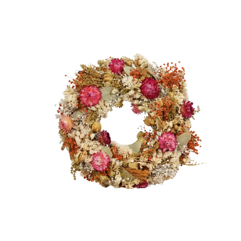 Wreath Pink White ø25 cm