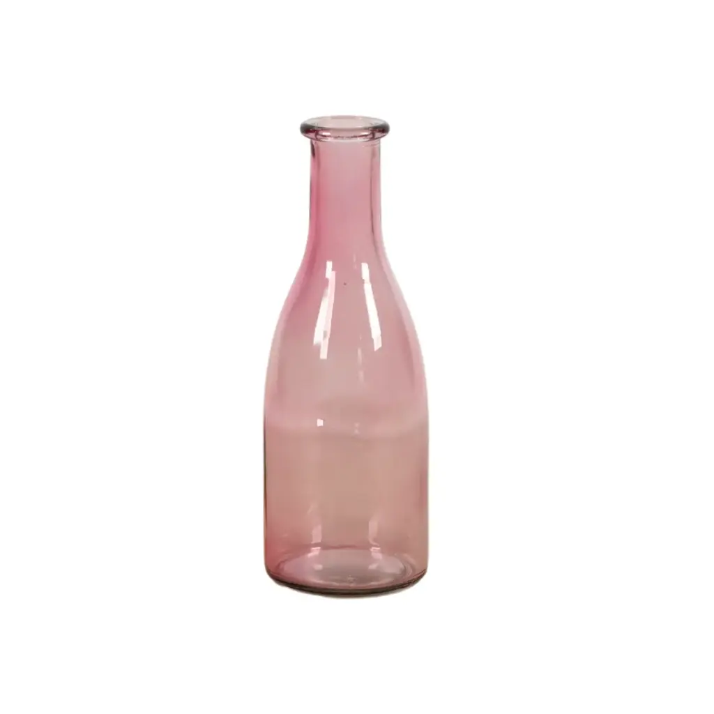 Vase Moroni glass Pink transparant - D6,5xH18