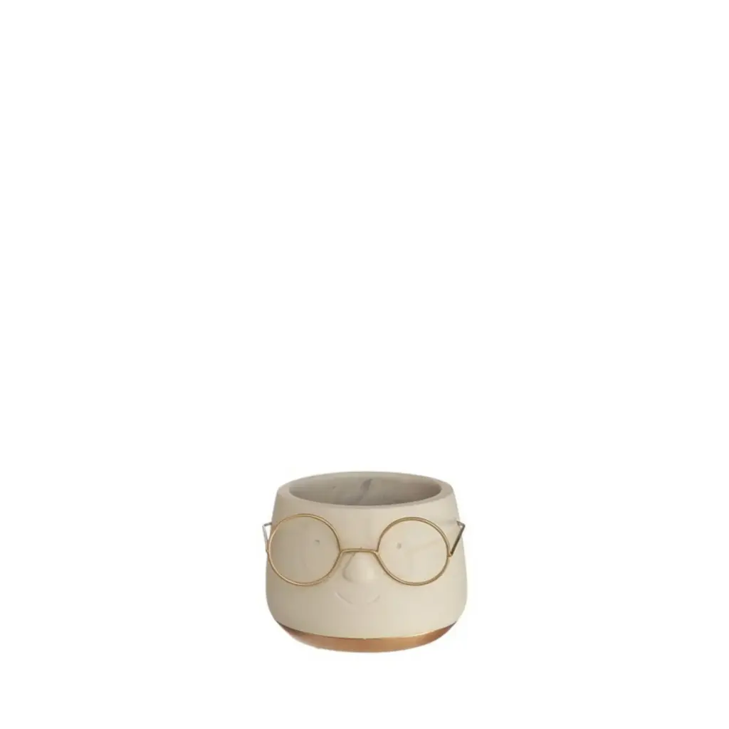 Pot with glasses Ø8.5 h.6.5 cm gold