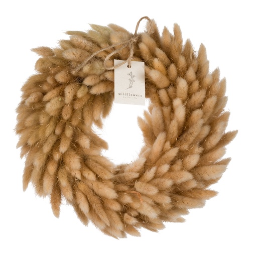 [WRH70-LG] Wreath Lagurus 30cm - Natural