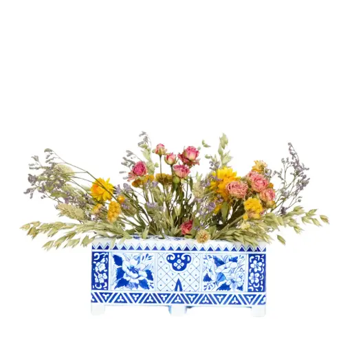[FLB50-FB] Gift box DIY Flower Block - Delft Blue - Multi