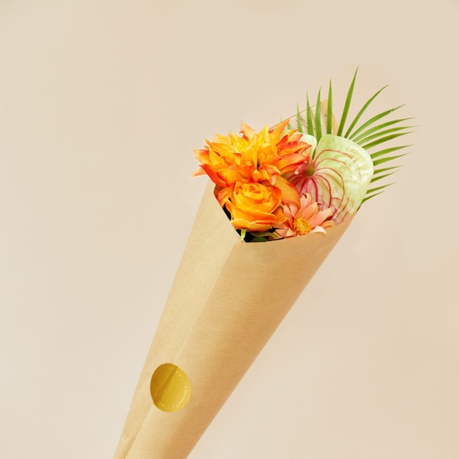 [BS-5P-AM] Bouquet Silk Flowers - Amber - 5 Flowers