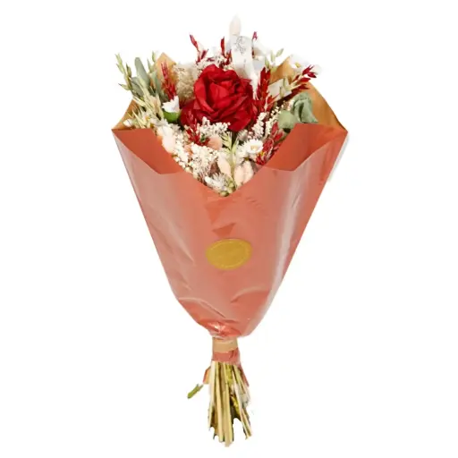 [RB30-M-R] Romantic Bouquet Medium - Red Rose Artificial