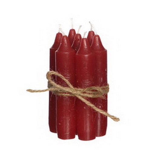 [32161] Taper candle h.11 cm set 7 red