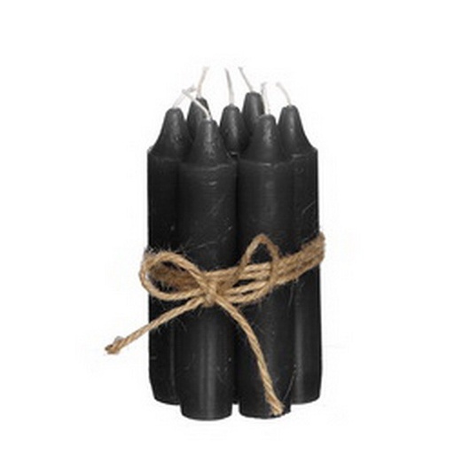 [32168] Taper candle h.11 cm set 7 black