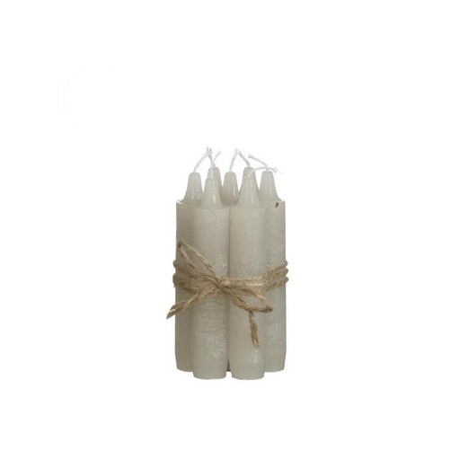 [32177] Taper candle h.11 cm set 7 linen