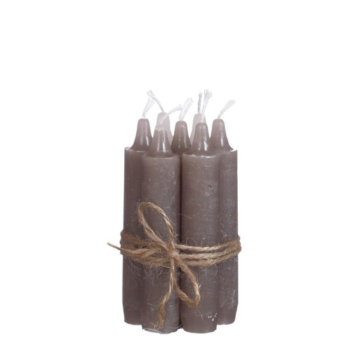 [32162] Taper candle h.11 cm set 7 taupe