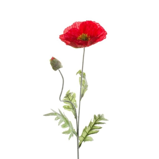 [417028] Poppy Artificial spray 70cm red