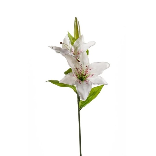 [418064] Lily Artificial spray x2 65cm white